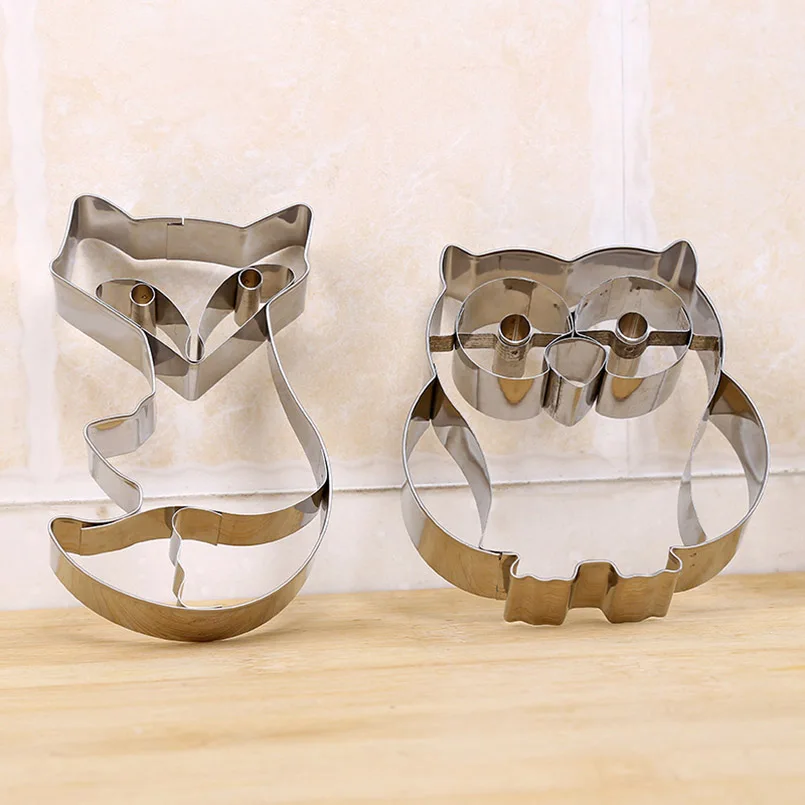 DIY Сова в форме лисы Cookie Форма для вырубки 3D торта из нержавеющей стали формы