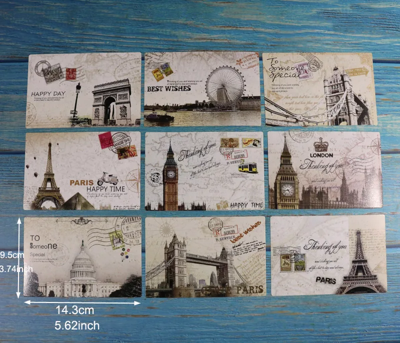 18 листов/упаковка винтажные европейские поздравительные открытки день рождения письмо деловая подарочная карта набор открытка