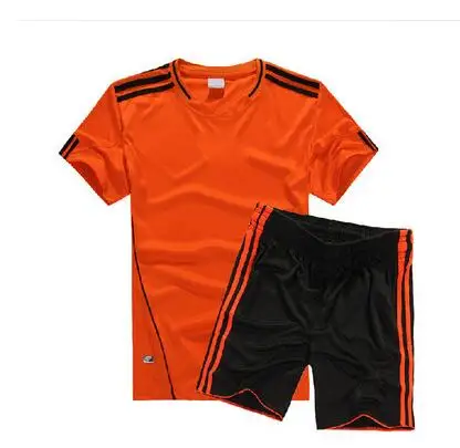 Для детей быстросохнущие комплекты футбольные Дышащие футбольные майки спортивная одежда - Цвет: Оранжевый