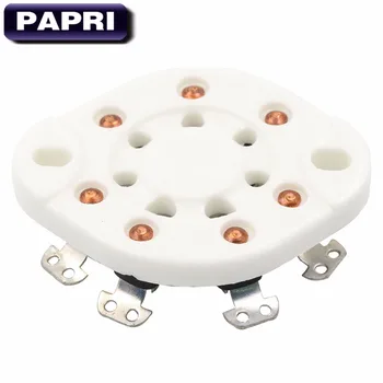 PAPRI 10PCS Ceramics Vacuum Tube Tin Plated 7Pin Tube Socket Chassis Mount For FU-25 1625 6A6 826 832 Etc бумагодержатель tin fu 304