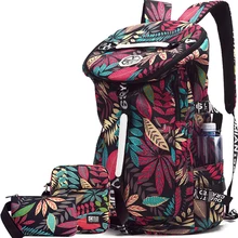 Женский рюкзак для путешествий с цветочным рисунком, 40 л, Набор сумок для выходных, женская сумка для путешествий, брезентовый Рюкзак, большой рюкзак для ноутбука, сумки для путешествий