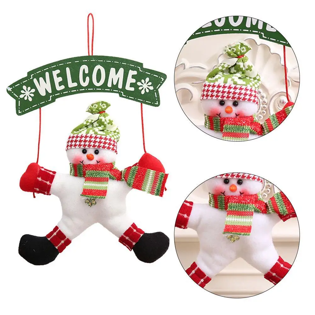 

Santa Claus Snowman Tree Door Christmas Decoration For Home Ornament Decor Hanging Pendant Christmas for Gift VQW9079