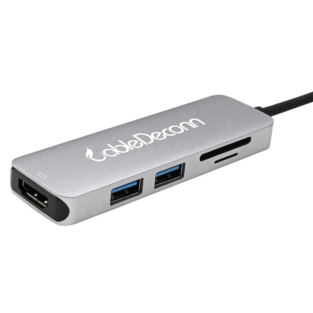 Thunderbolt 3 hub usbc док станция USB Type C к HDMI USB3.0 кабель TF SD карта 5в1 адаптер сплиттер для