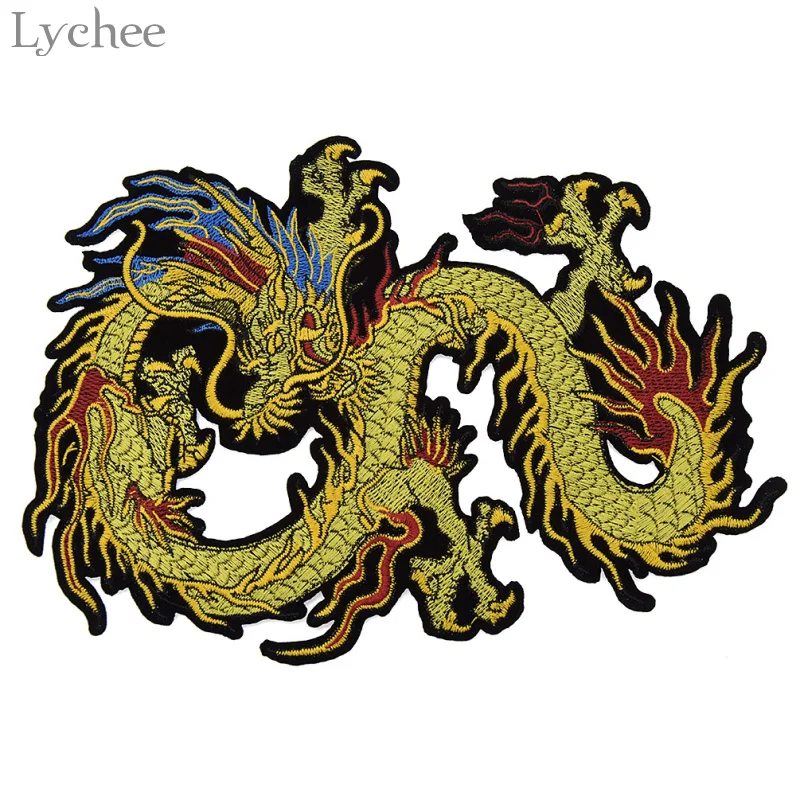 Нашивки с вышивкой Lychee Dragon для одежды нашивки пришивкой Швейные аксессуары