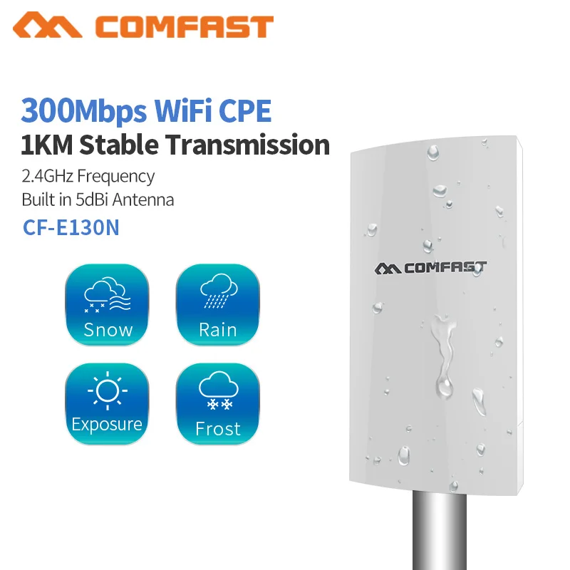 

1KM WIFI Range Wireless Outdoor CPE Router WIFI Extender 2.4G 300Mbps WiFi Bridge Access Point AP Antenna WI-FI Repeater CF-E130