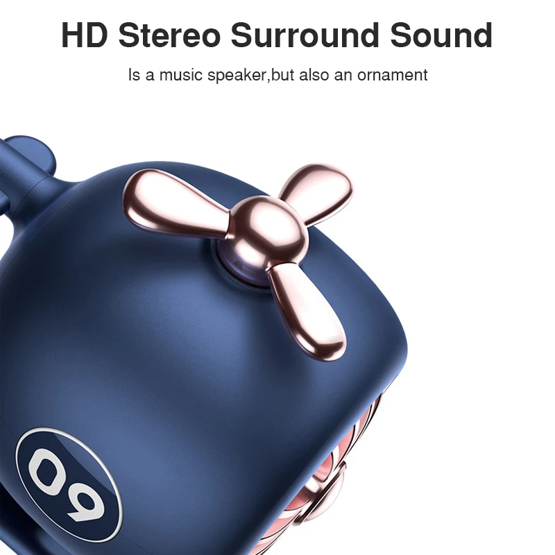 Мини портативный Bluetooth динамик с мультипликационным вертолетом самолет