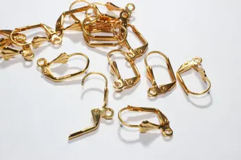 

25 Pcs 24K Earring Findings Leverback Earwire (9x17mm) - Earrings , brt518