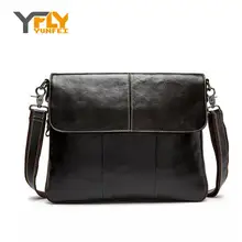 Y-FLY Brand Genuine Leather Fashion Men Bags Vitage Men Messenger Bags Business Travel Bag Leather Crossbody Shoulder Bag HC290