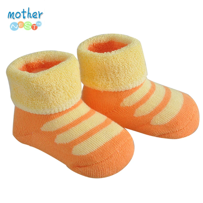orange baby socks