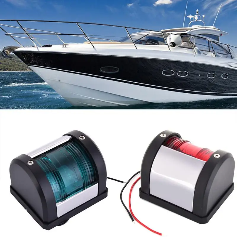 

12V E011011-LD Yacht Lights Boat Navigation Starboard Signal Green Red Light Indicator Light