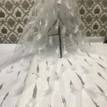 

Nicely Feather Glue French Tulle Lace Soft African Lace Nigeria Lace Fabric Suitable for Wedding Design Dress DIY Apparel