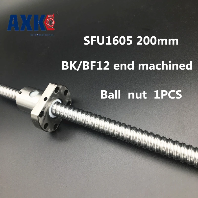 

2018 Linear Rail Free Shipping 16mm 1605 Ball Screw Rolled Ballscrew 1pc Sfu1605 200mm With Flange Single Ballnut For Cnc Parts