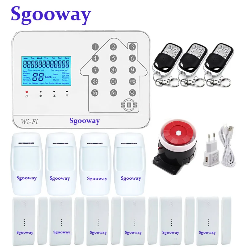 Sgooway новая wifi GSM PSTN сигнализация для домашней сигнализации с ip-камерой Поддержка iOS/Android APP управление - Цвет: Kit D