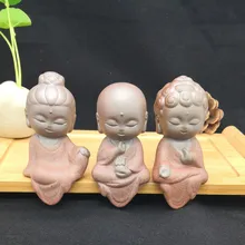 Креативные статуи маленького Будды буддийские татагата милые пески Будды Фиолетовый Глиняный Чай Аксессуары для домашних животных будха украшения бутик