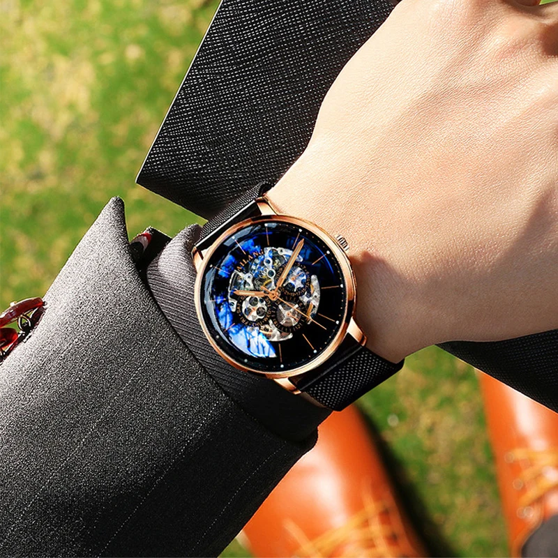 2018 جديد reloj AILANG الفاخرة الرجال الميكانيكية التلقائية ووتش حقيبة سويسرية ساعة معصم المألوف الترفيه الديزل ووتش جلدية