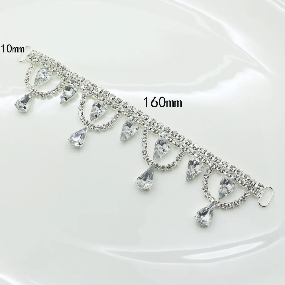 

New 4 Pcs/lot 160MM shiny Bikini Rhinstone connector/ buckle metal chain for swimming wear bikini decorstion Free shipping