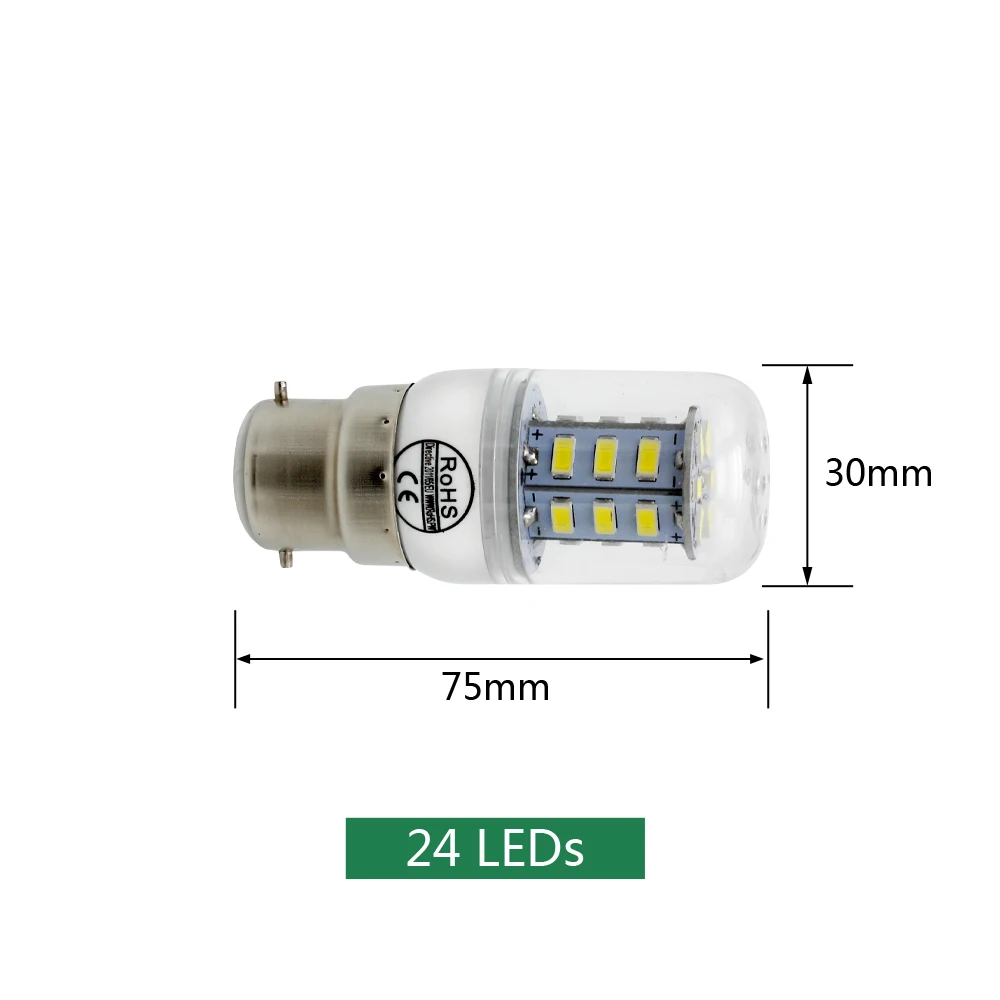 Светодиодный Кукуруза лампы 220V SMD 5730 лампы 24 36 48 56 69 72 светодиодный огни для люстры B22 лампы для дома Decrations ампулы