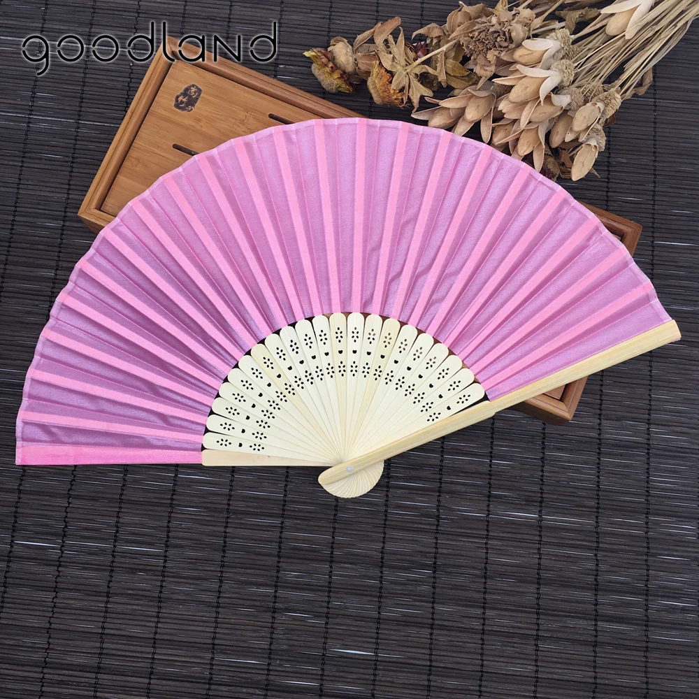 5 шт., многоцветная шелковая ткань, складной ручной вентилятор, китайский бамбуковый карманный вентилятор, аксессуары для украшения дома