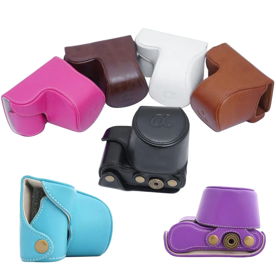 Camera Bag PU Case Cover 1/4 Screw Mount for Sony ILCE-5000 A5000 ILCE-5100 A5100 (Compatible with 16-50mm lens) | Электроника