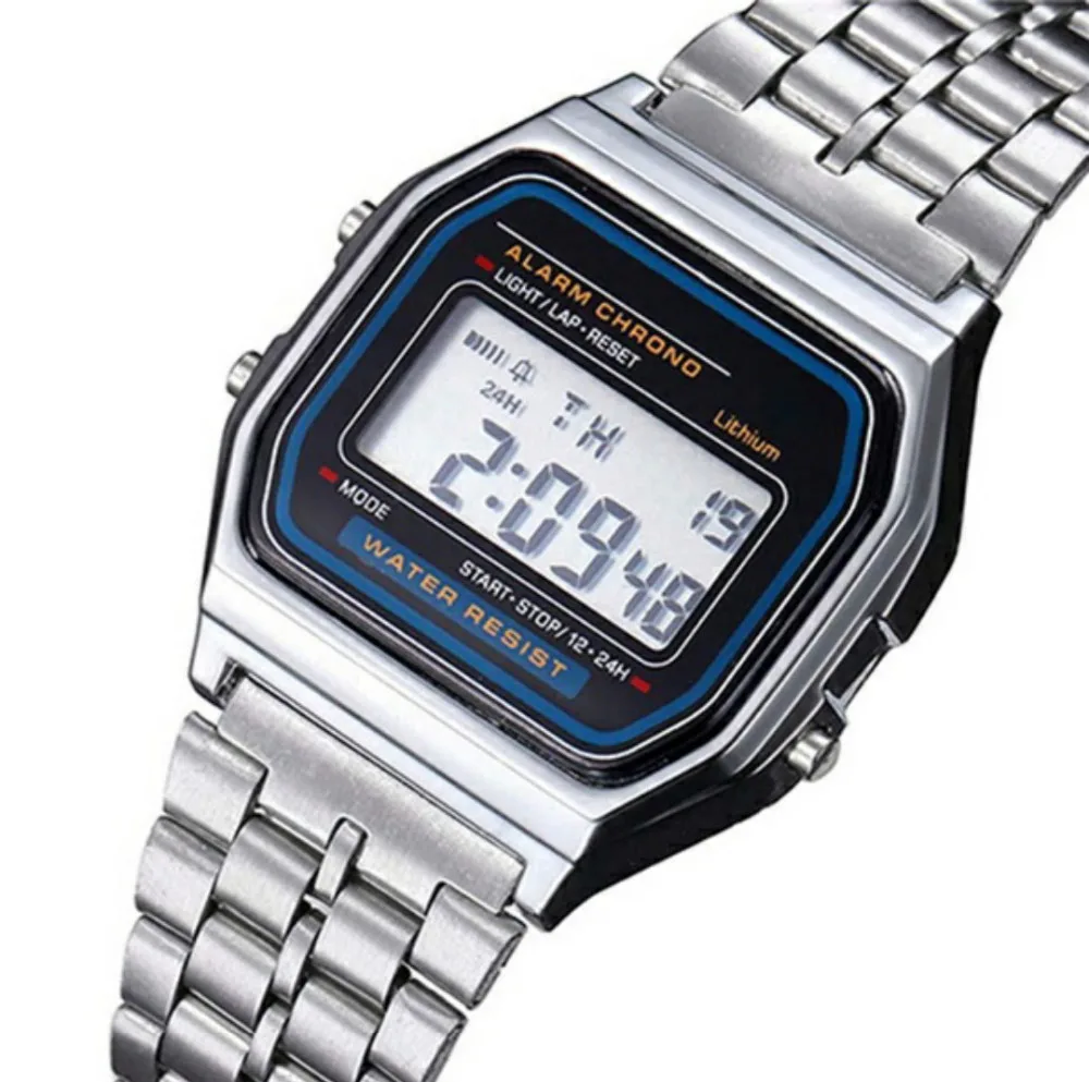 digital wrist watch with stopwatch