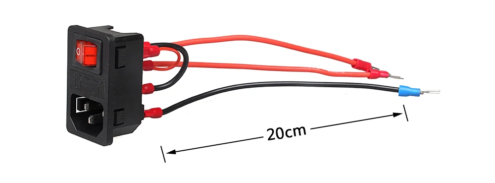 3DSWAY 3D-принтеры Запчасти Питание розетка выключатель с предохранителем 220 V/110 V 15A защита от короткого замыкания защита защитный выключатель 20 см кабель