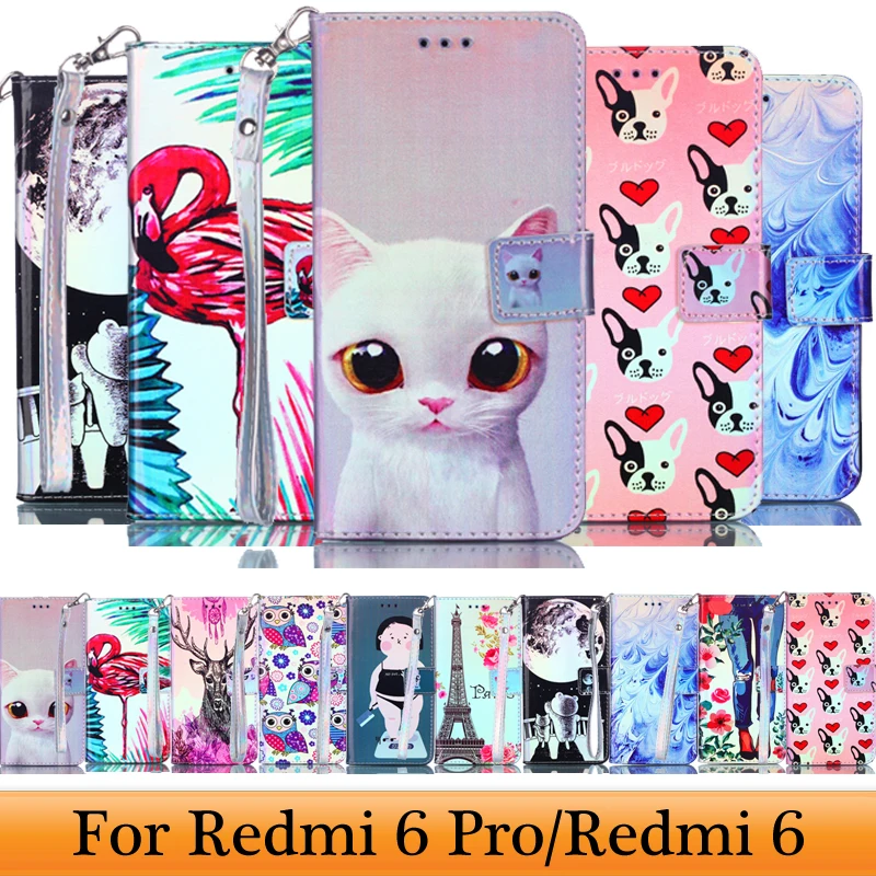 

For Redmi 6 Pro Case Leather Wallet Case on For Xiaomi Redmi 6 6Pro Book Stand Magnetic Flip Cover Xaomi Redmi 6 Xiomi Redmi6