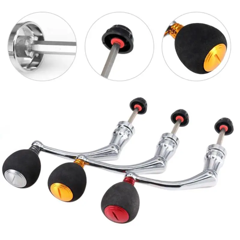 Folding Fishing Reel Handle Knob Spinning Handle All Metal Rocker Arm