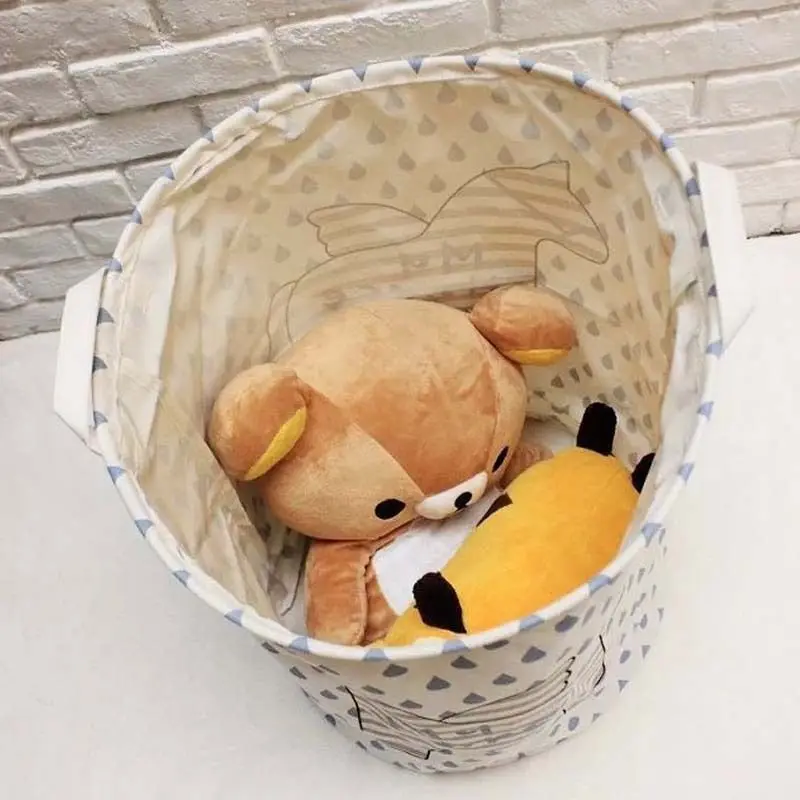 1* Waterproof Foldable Kids Toy Storage Basket Dirty Clothes Home Organizer 40*50CM 4 Styles