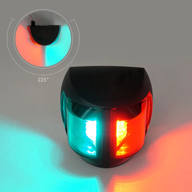 

12V Marine Boat LED Navigation Light 2W Bi-Color Red Green Plastic Port Starboard Light