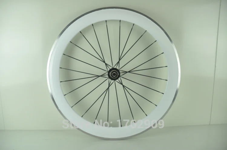 

1pair New white color 700C 60mm clincher rim Road bike 3K carbon bicycle wheelsets with alloy brake surface aero spoke Free ship