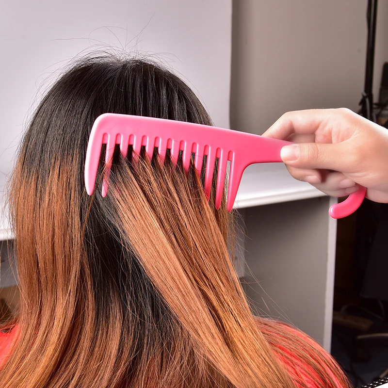 

Large Wide Tooth Combs Of Hook Handle Detangling Reduce Hair Loss Comb Pro Hairdress Salon Dyeing Styling Brush Tools