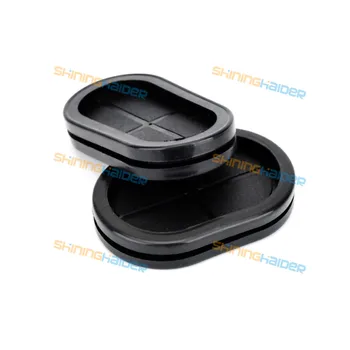 

ROHS certificated 50pcs opening hole 20X45mm black color oval rubber crate protective ring oval rubber grommets for switch box
