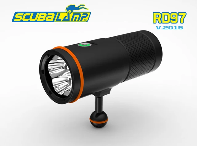 Best price at $448 Cheap Scubalamp RD97 4000 lumens cree led diving light underwater photography lamp recreational scuba dive flashlight usb dive torch