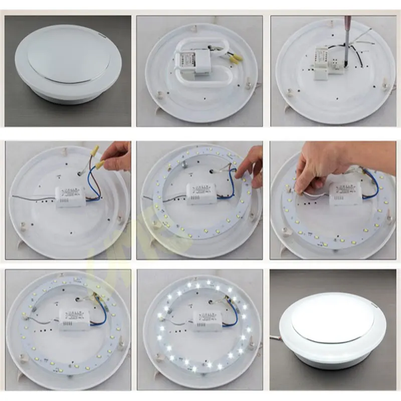 DIY светодиодный потолочный светильник кольцевой светильник-источник 24 Вт 36 Вт светодиодный панельный светильник Теплый Холодный белый модифицированный светильник светодиодный круглый светильник