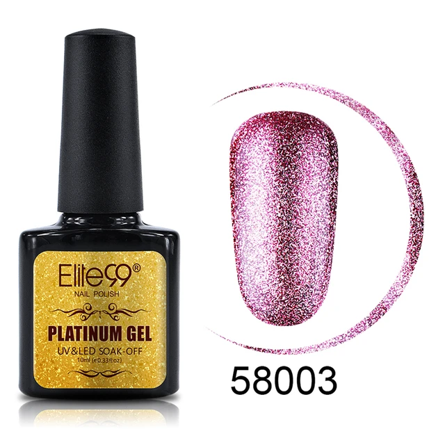 Elite99 Nail art 10ml Bling Schimmer Platin UV Gel Super Diamant Neon Nagel Gel Glänzende Glitter Pailletten Sternen Platin farbe Gel