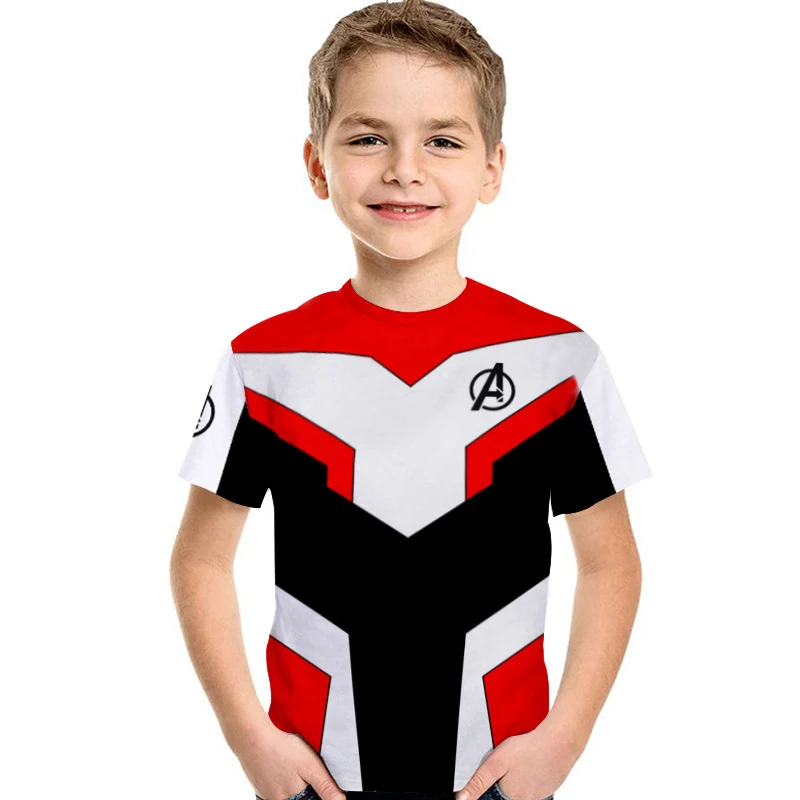 Kids T-shirt Avengers Endgame Quantum Realm Cosplay Costume Tops Boys Girls fancy cosplay costumes Short Sleeve T shirt