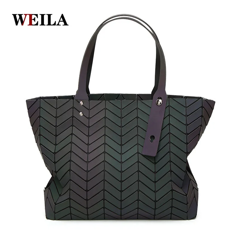 

Luxury Handbags Women Bags Designer Geometry Luminous Sequins Plain Folding Shoulder Bags Tote Famous Brands Lady Tote Hand Bag