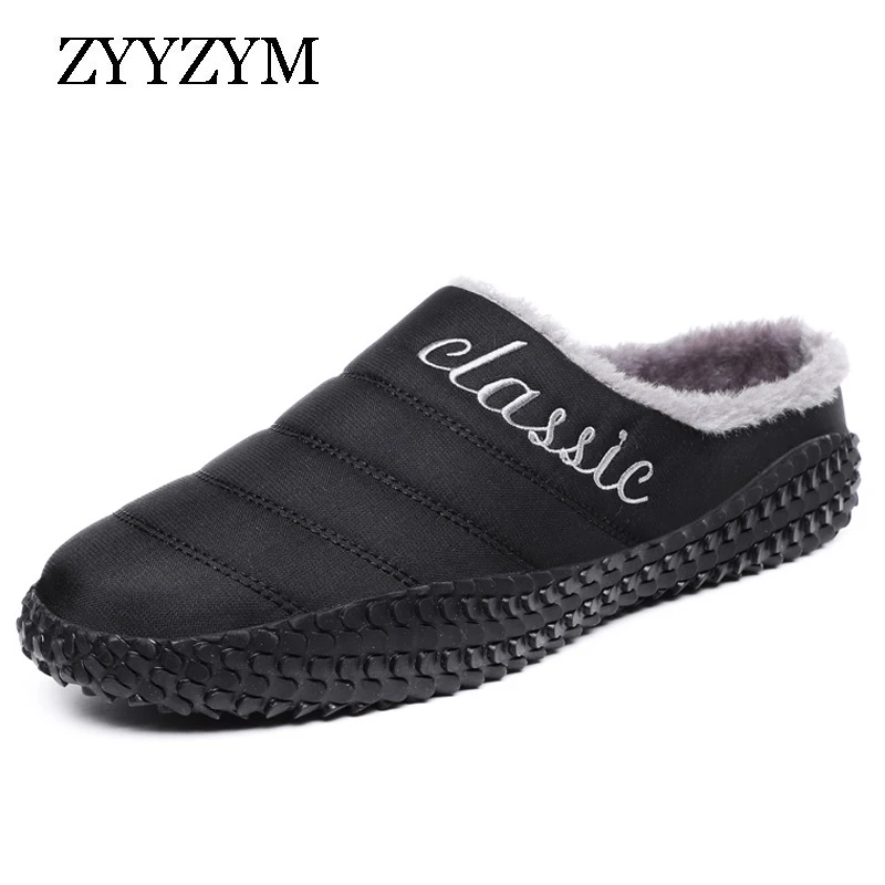 ZYYZYM Winter Men Slippers Waterproof Home Indoor Non-Slip Thermal Shoes 2021 New Warm Plus Size | Обувь