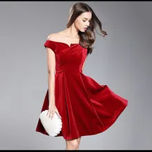 2017 Summer Dress Women Sexy Off Shoulder Evening Party Dresses Runway Vintage Elegant A-Line Velvet Dress Robe Femme Vestidos