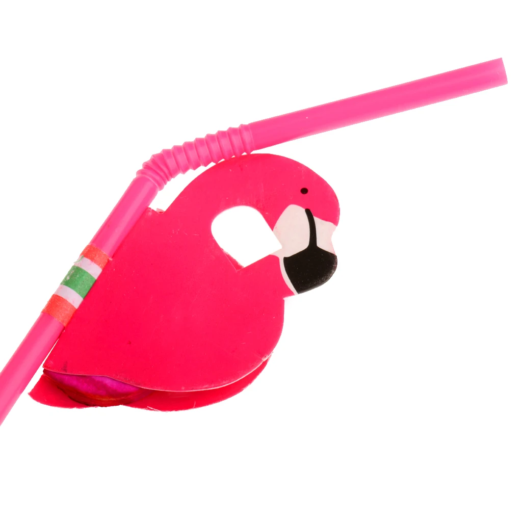 25pcs Tropical Flamingo Straws 3D Plastic Drinking Straws for Wedding Celebrate Party Tableware Barware Favor Summer Pool Straw
