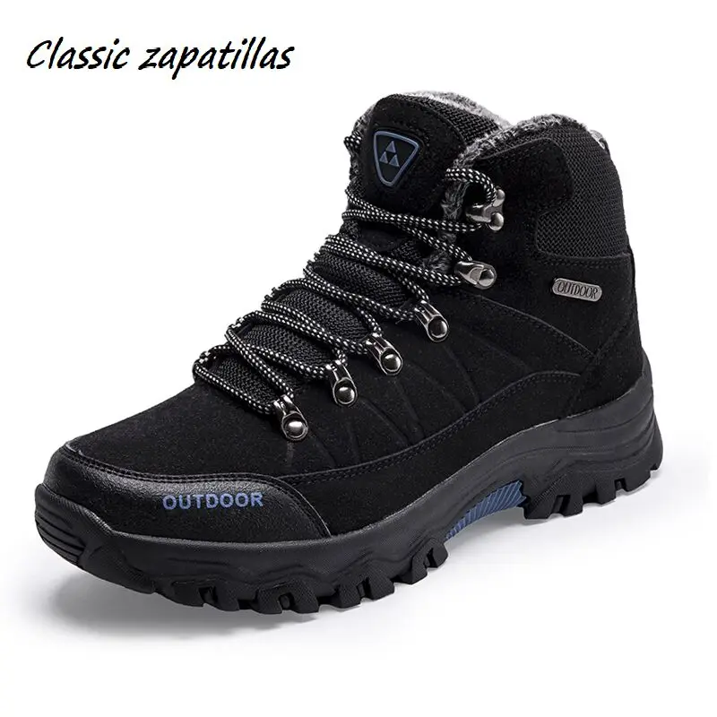 

39-46 Men Boots Anti-skidding Winter Shoes Men Plush Warm Winter Boots Men Plus Size Snow Boots Working Shoes