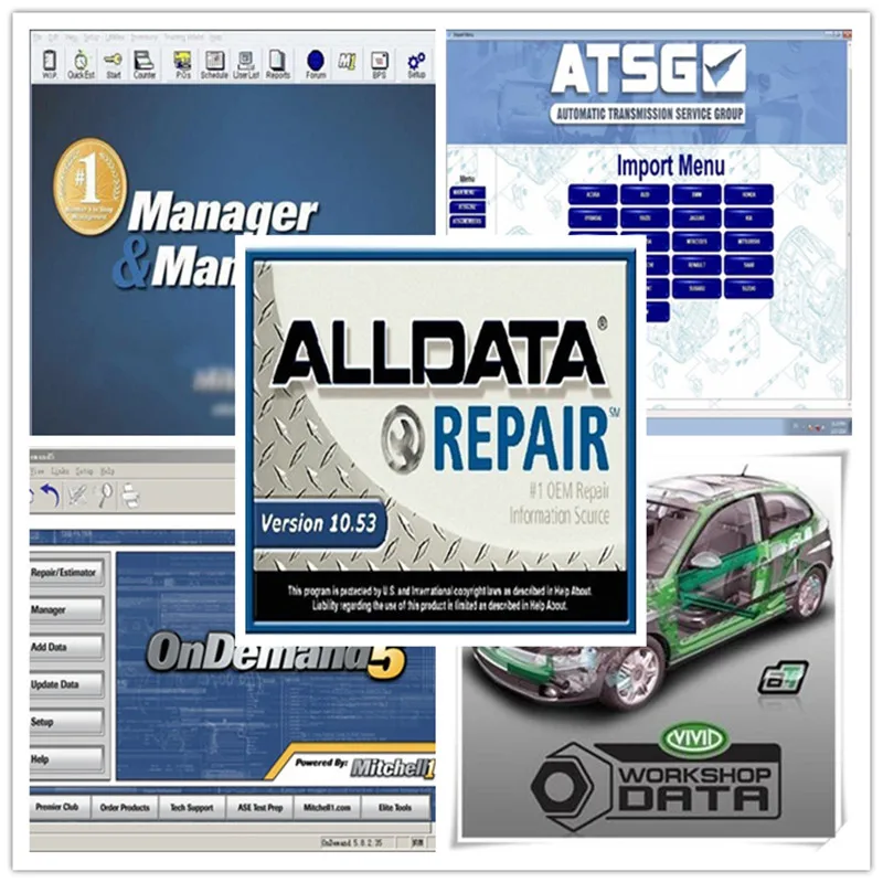  hot and functional auto repair software for alldata and mitchell with ak500 software 8in1 hdd 1tb a
