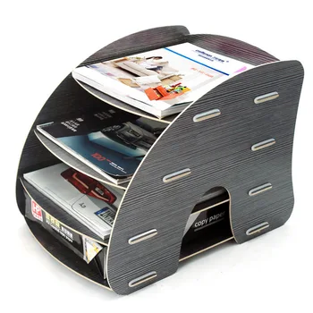 

1pcs creative artisan Korean minimalist design wooden plug A4 folder storage rack round A044