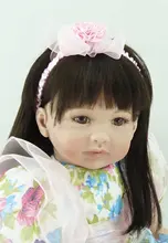 22 inch 55 cm Silicone baby reborn dolls, lifelike doll reborn babies toys Fashion doll hair flower skirt