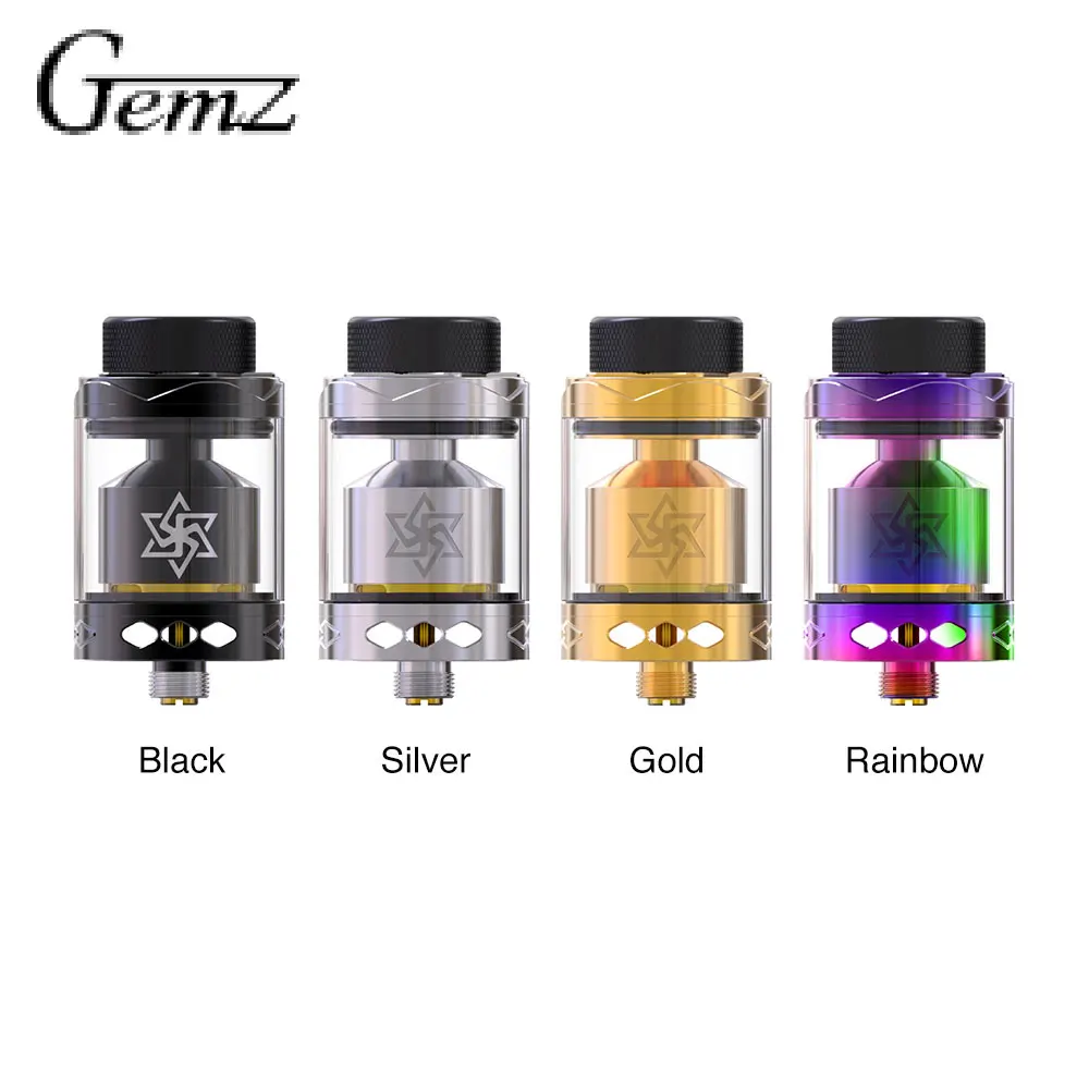 

Original Gemz Lucky Star 2 RTA Tank 4ml/2ml Atomizer 24mm Adjustable Bottom Airflow Control Gemz Lucky Star 2 RTA Vs Zeus RTA