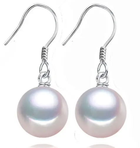 

Hot sale new Style >>>>New style 10mm White South Sea Shell Pearl Sterling hook Silver Earrings