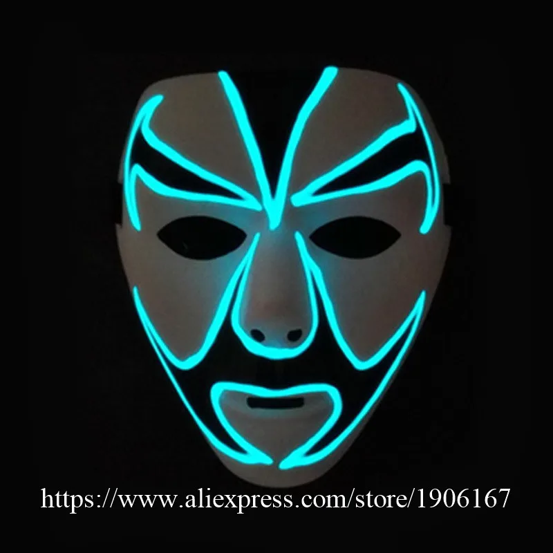 New Year Flash El Wire Led Glowing Beauty Christmas Party Mask Hot Sale03