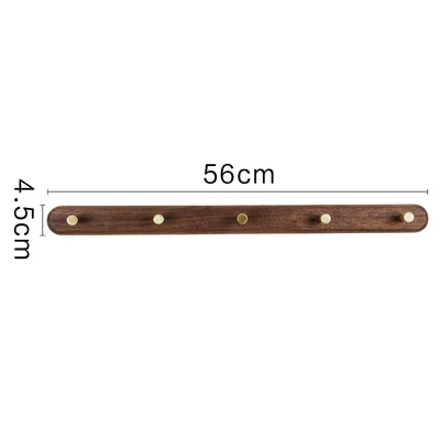 Walnut-Five Hooks Скандинавский настенный латунный крючок для пальто деревянный ключ для хранения шляп держатель для мелочей стойка для крыльца дверь органайзер Инструменты Декор для дома ресторана - Цвет: Walnut-Five Hooks