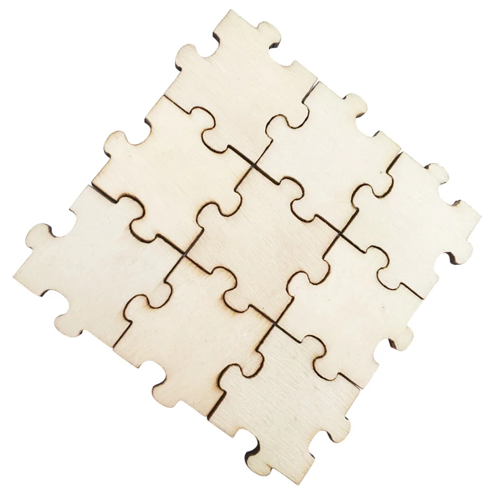 

50PCS Wooden Pieces Square Irregular Wood Unfinished Cutouts Ornaments Puzzle Chips DIY Crafts Decoration Engraving Carving
