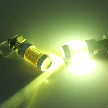 

2pcs H3 Yellow High Power 80W 1500lm 16SMD LED Car Foglight Light Bulb DC12-24V